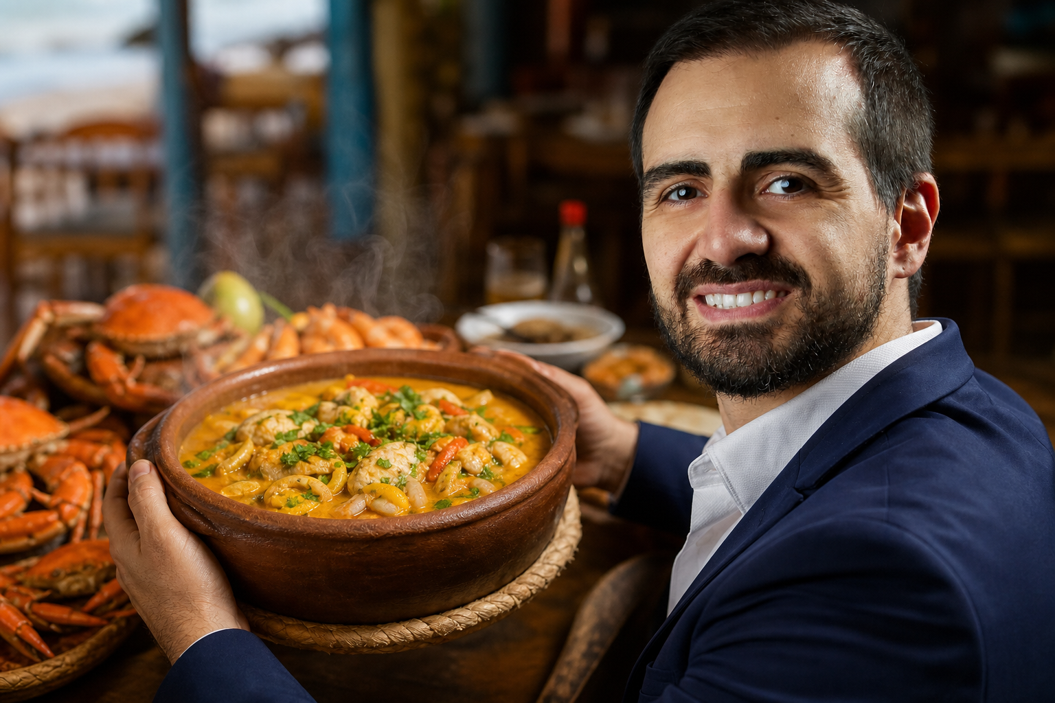 Moqueca capixaba na panela de barro